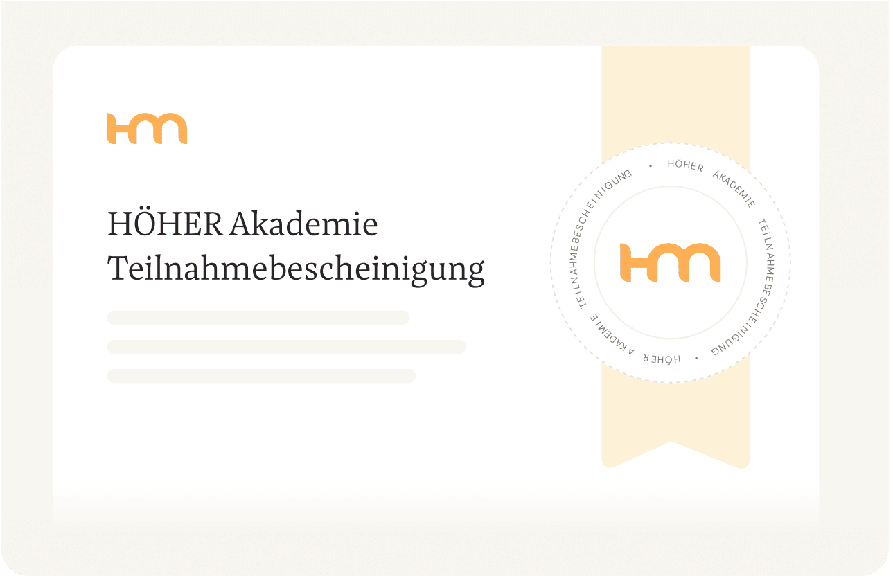 HÖHER Akademie Teilnahmebescheinigung