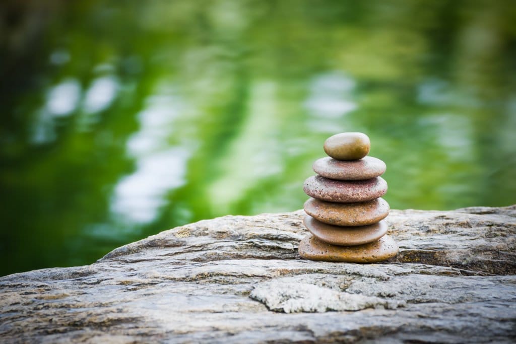 stack of zen rocks in garden PUFPSL4
