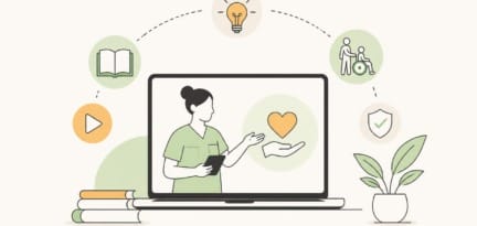 Illustration zum Beitrag: Online- Lerninhalte für Pflege- und Altenpflegekräfte