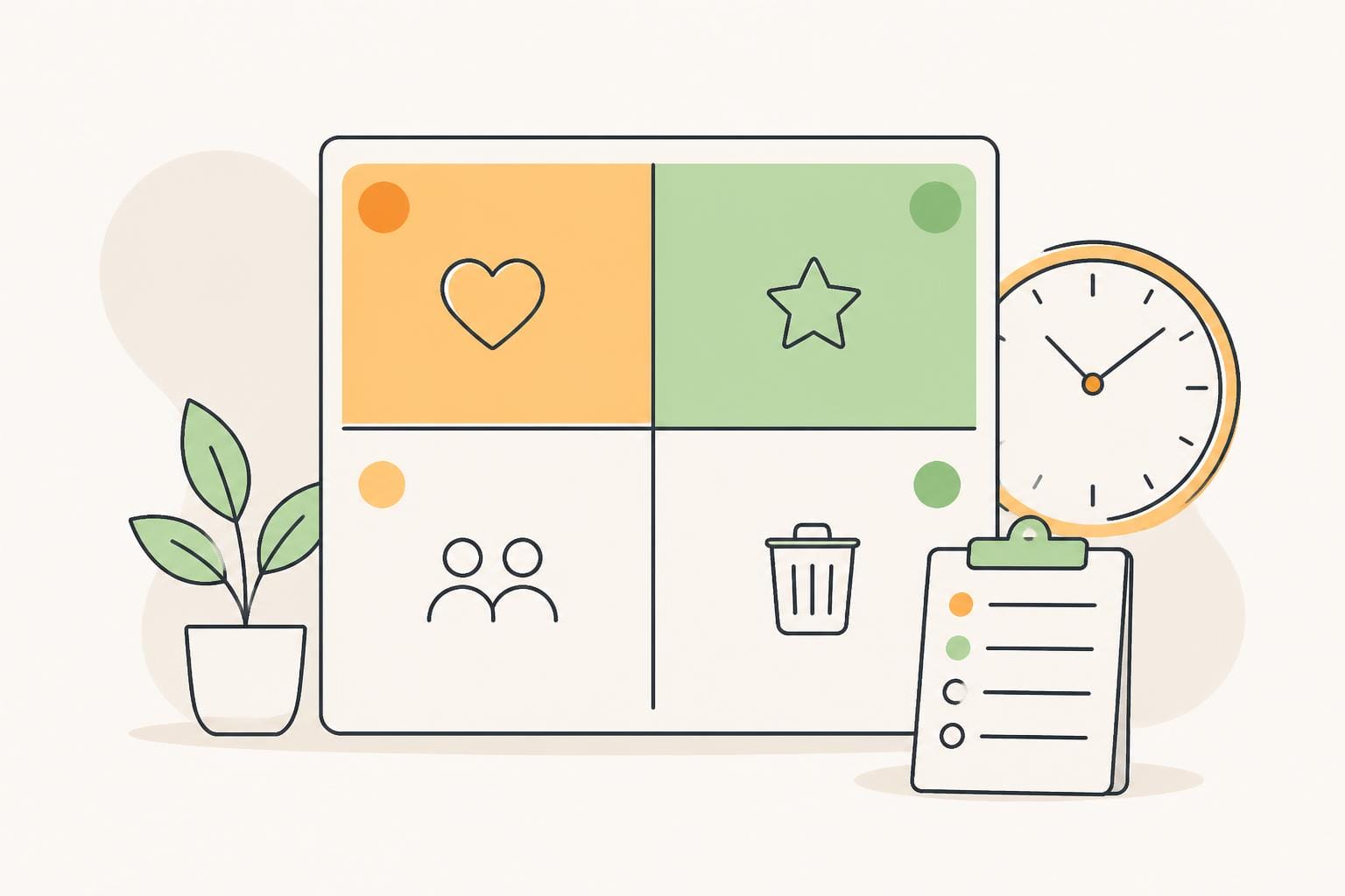 Illustration zum Beitrag: Mit dem Eisenhower – Prinzip den Arbeitstag effizient strukturieren