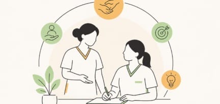 Illustration zum Beitrag: Handlungskompetenzen in der Pflegeausbildung im Anleitungsprozess beachten