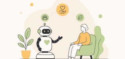 Illustration zum Beitrag: Robbi – soziale Roboter in der Pflege und Therapie – wie finden wir so etwas?