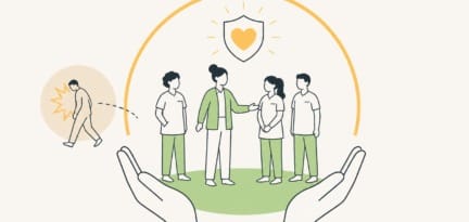 Illustration zum Beitrag: Gewalt am Arbeitsplatz – Als Führungskraft sensibel sein (aus dem Positionspapier des ICN)