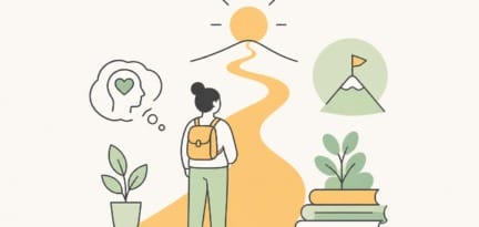 Illustration zum Beitrag: Mindset für den Start in einen Fernlehrgang – Blogreihe
