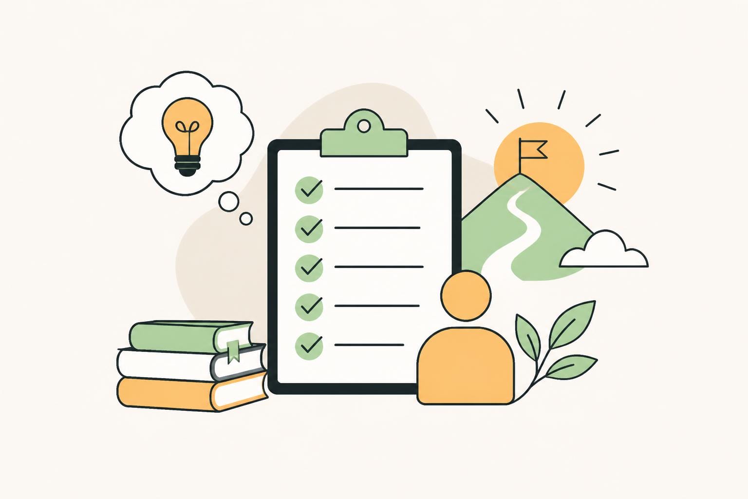 Illustration zum Beitrag: Mindset für den Start in einen Fernlehrgang – Checkliste