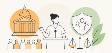 Illustration zum Beitrag: Eine Rede – contra Pflegekammer – Die Linke in Hamburg