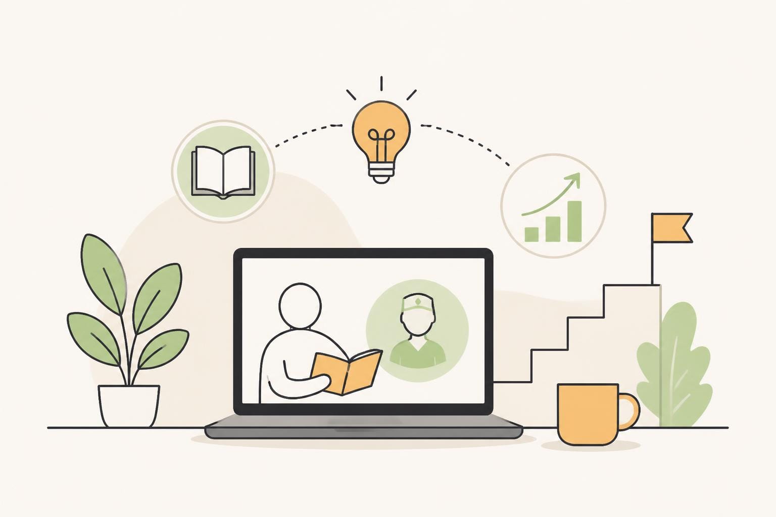 Illustration zum Beitrag: Blogbeitrag zum Thema: Das Geheimnis über Online lernen