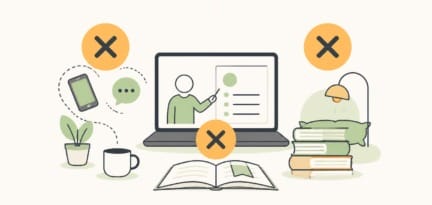 Illustration zum Beitrag: Ratgeber zum Thema: 3 große Fehler, die Ihnen Erfolg mit Online lernen ruinieren