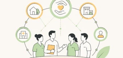 Illustration zum Beitrag: Überleitungsmanagement – Vernetzung als zentrales Thema in der Pflegelandschaft