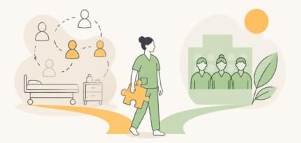 Illustration zum Beitrag: Leiharbeit in der Pflege – Ursachen, Auswirkungen, Forderungen