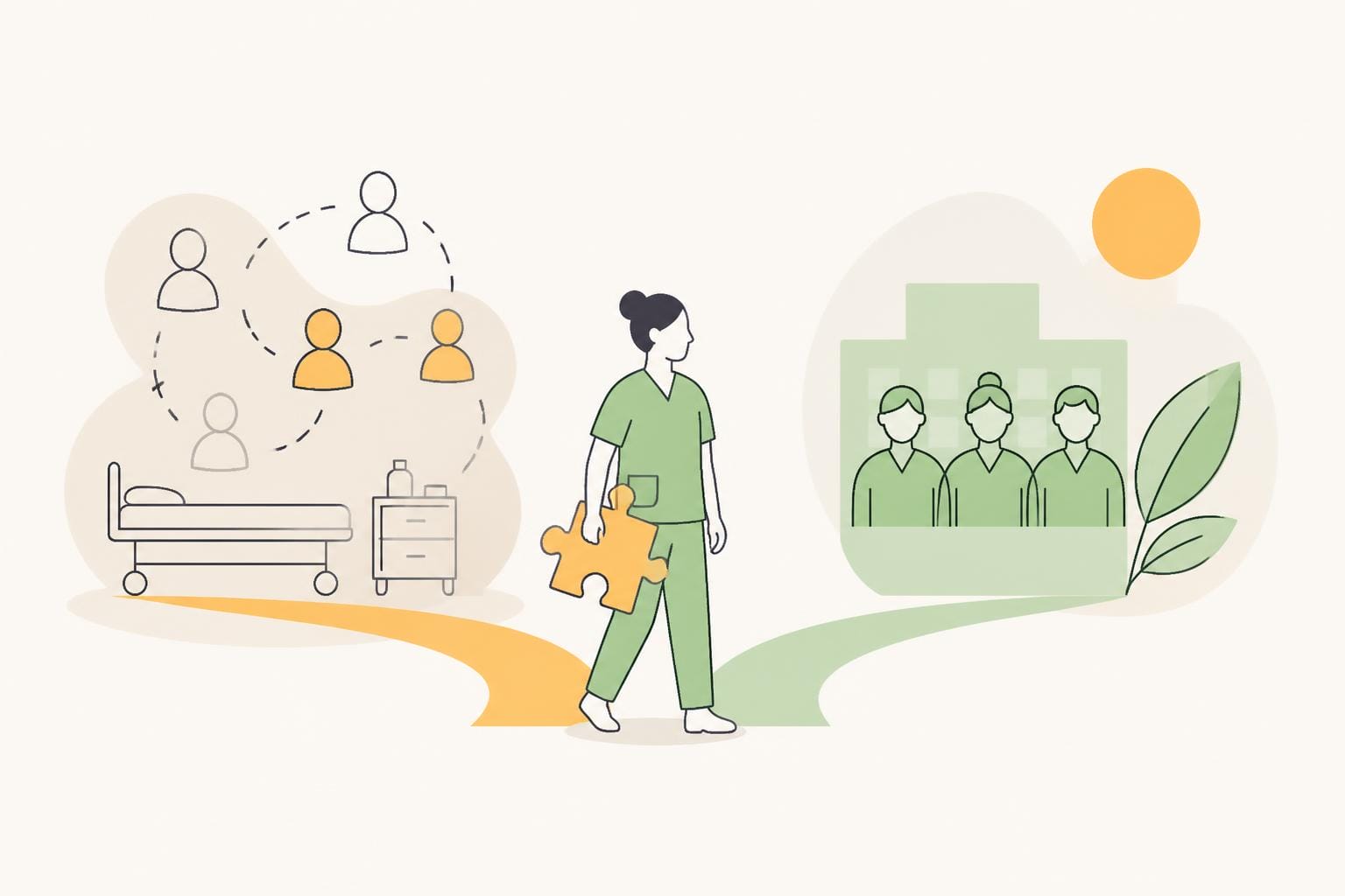Illustration zum Beitrag: Leiharbeit in der Pflege – Ursachen, Auswirkungen, Forderungen
