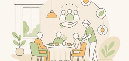 Illustration zum Beitrag: Der Aspekt des „Ambientes beim Essen“ im Kontext von Gesundheit und Lebensqualität von Pflegeheimbewohnern