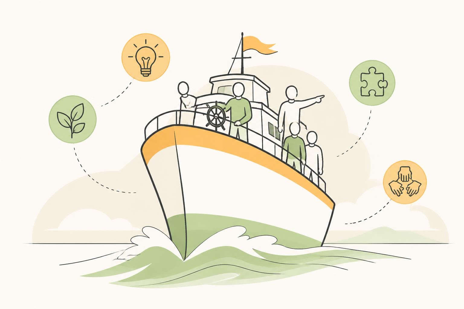 Illustration zum Beitrag: Volle Kraft voraus – wie Sie den Lerntransfer im eigenen Unternehmen sichern