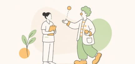 Illustration zum Beitrag: Clownausbildung für die Pflege -oder: Einfach mal neugierig sein in diesem neuen Jahr