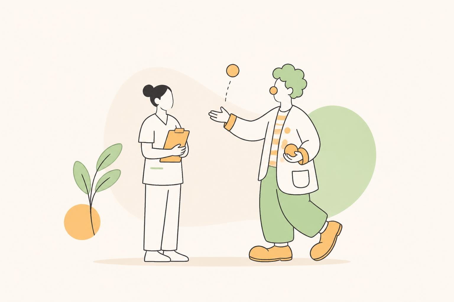 Illustration zum Beitrag: Clownausbildung für die Pflege -oder: Einfach mal neugierig sein in diesem neuen Jahr