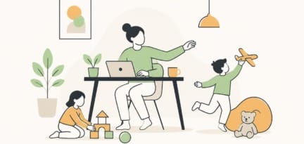 Illustration zum Beitrag: Herausforderung „Homeoffice mit Kindern“
