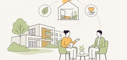 Illustration zum Beitrag: Architektur und Pflege- Interview mit Immobiliencoach