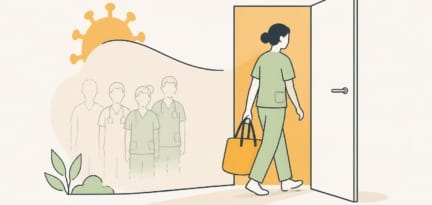 Illustration zum Beitrag: Covid Effekt – Pflegende steigen aus dem Beruf aus – Zahlen des ICN
