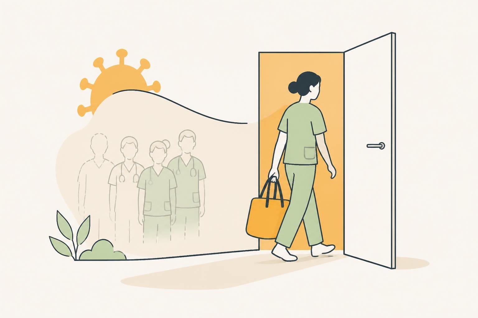 Illustration zum Beitrag: Covid Effekt – Pflegende steigen aus dem Beruf aus – Zahlen des ICN