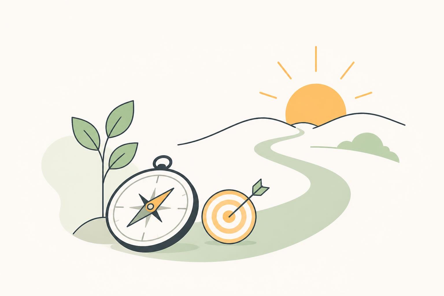 Illustration zum Beitrag: Persönliche Ziele und Sinn finden – Jahreswechsel gestalten