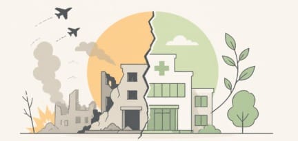 Illustration zum Beitrag: Die Auswirkungen des Krieges auf das Gesundheitssystem