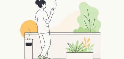 Illustration zum Beitrag: Raucherpausen in Gesundheitsberufen