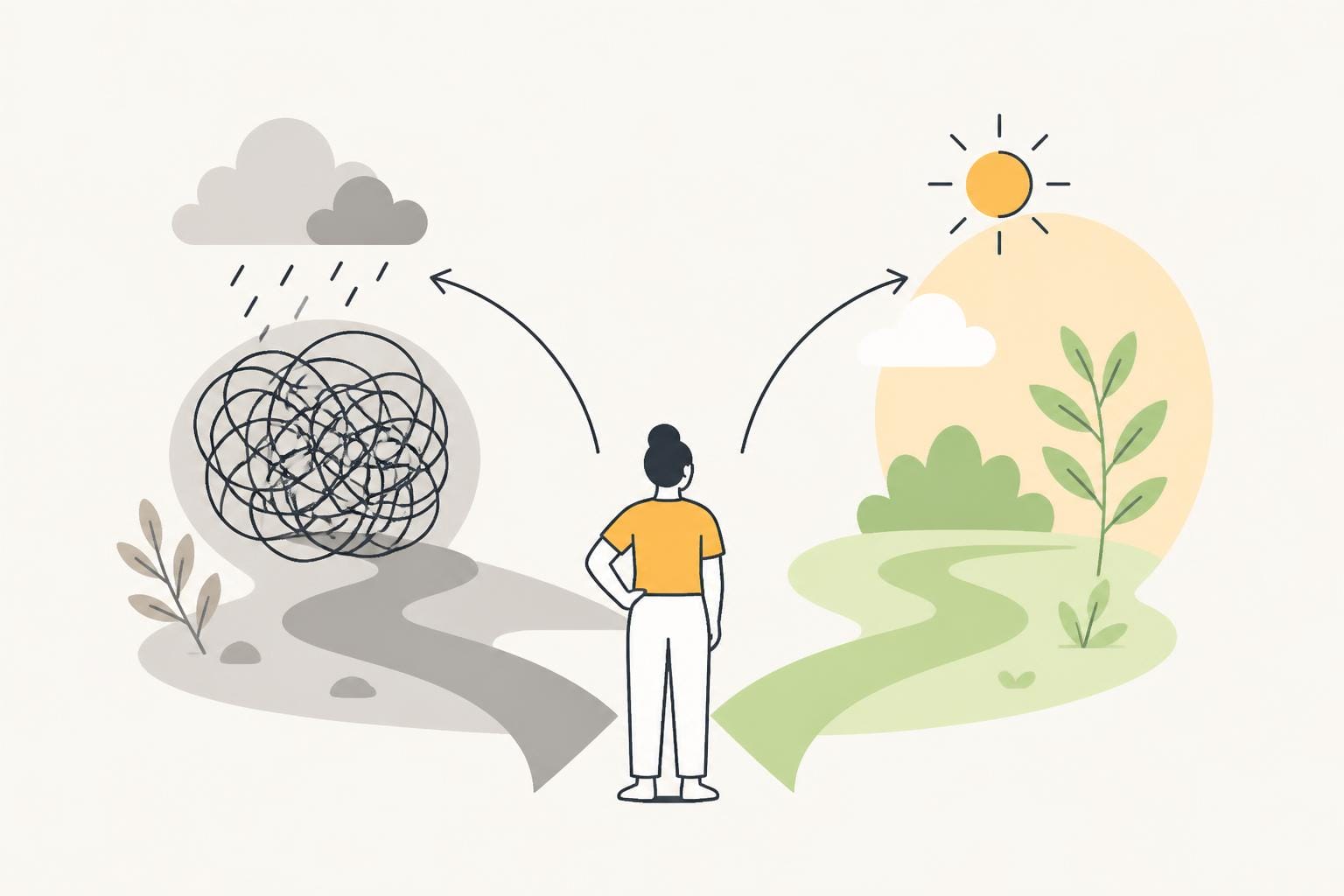Illustration zum Beitrag: Mindset im Alltag – Was kann ich an meiner Situation ändern?