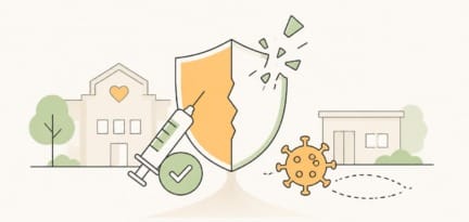 Illustration zum Beitrag: Ende der Corona-Impfpflicht in Gesundheits- und Pflegeeinrichtungen – Verstöße kaum geahndet