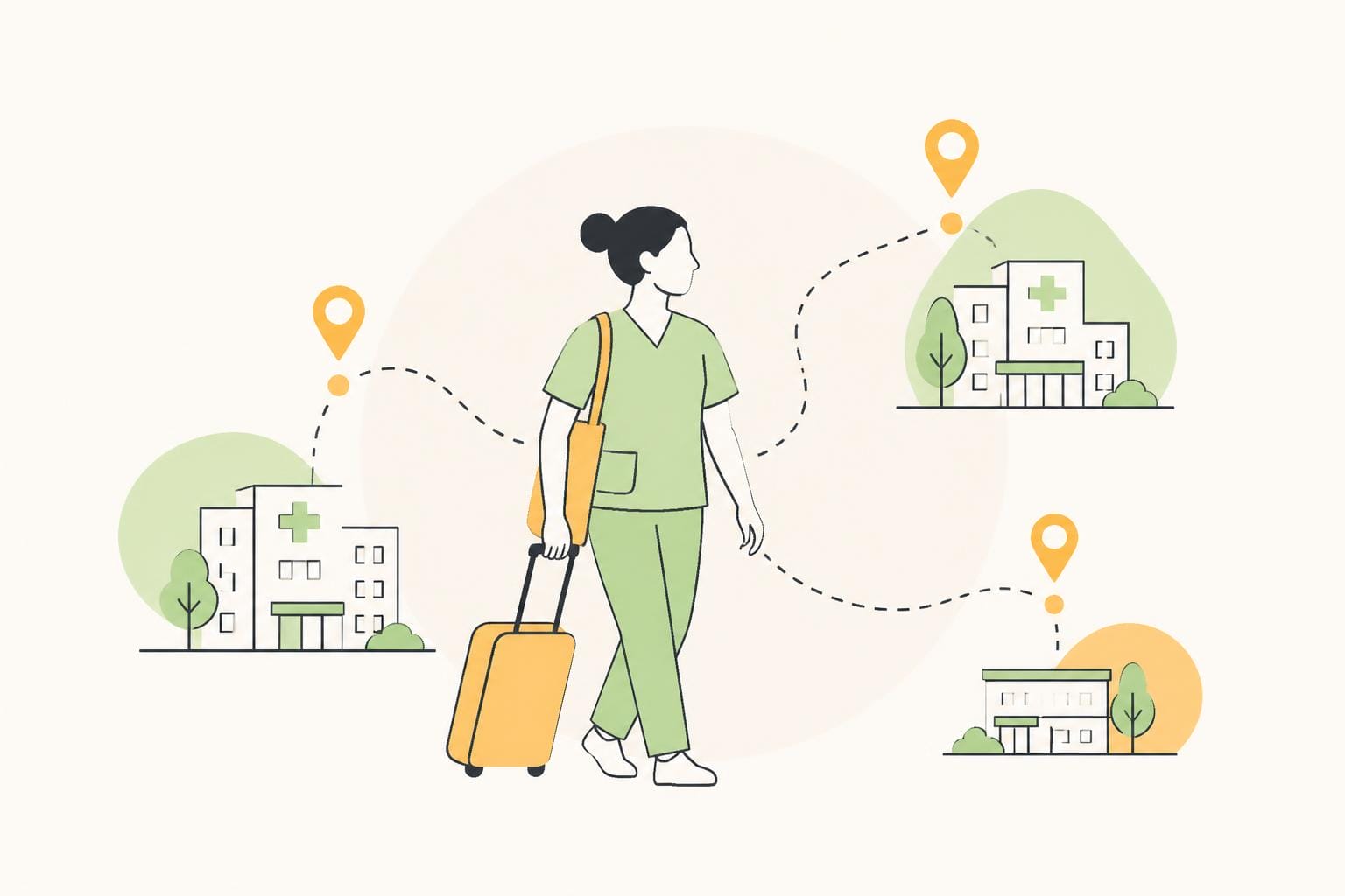 Illustration zum Beitrag: Travel Nurses – Zeitarbeit einmal anders