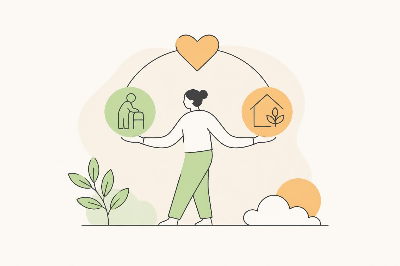 Illustration zum Beitrag: Verständnis für die Herausforderungen pflegender Angehöriger