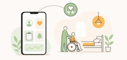 Illustration zum Beitrag: Pflege mit App – eine denkbare Zukunft oder nur ein schlechter Witz?
