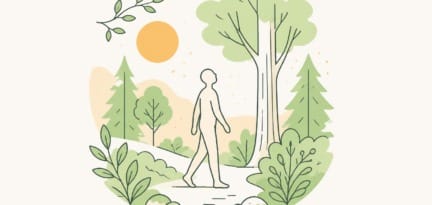 Illustration zum Beitrag: Ein Bad für Körper und Seele im Grünen – Waldbaden