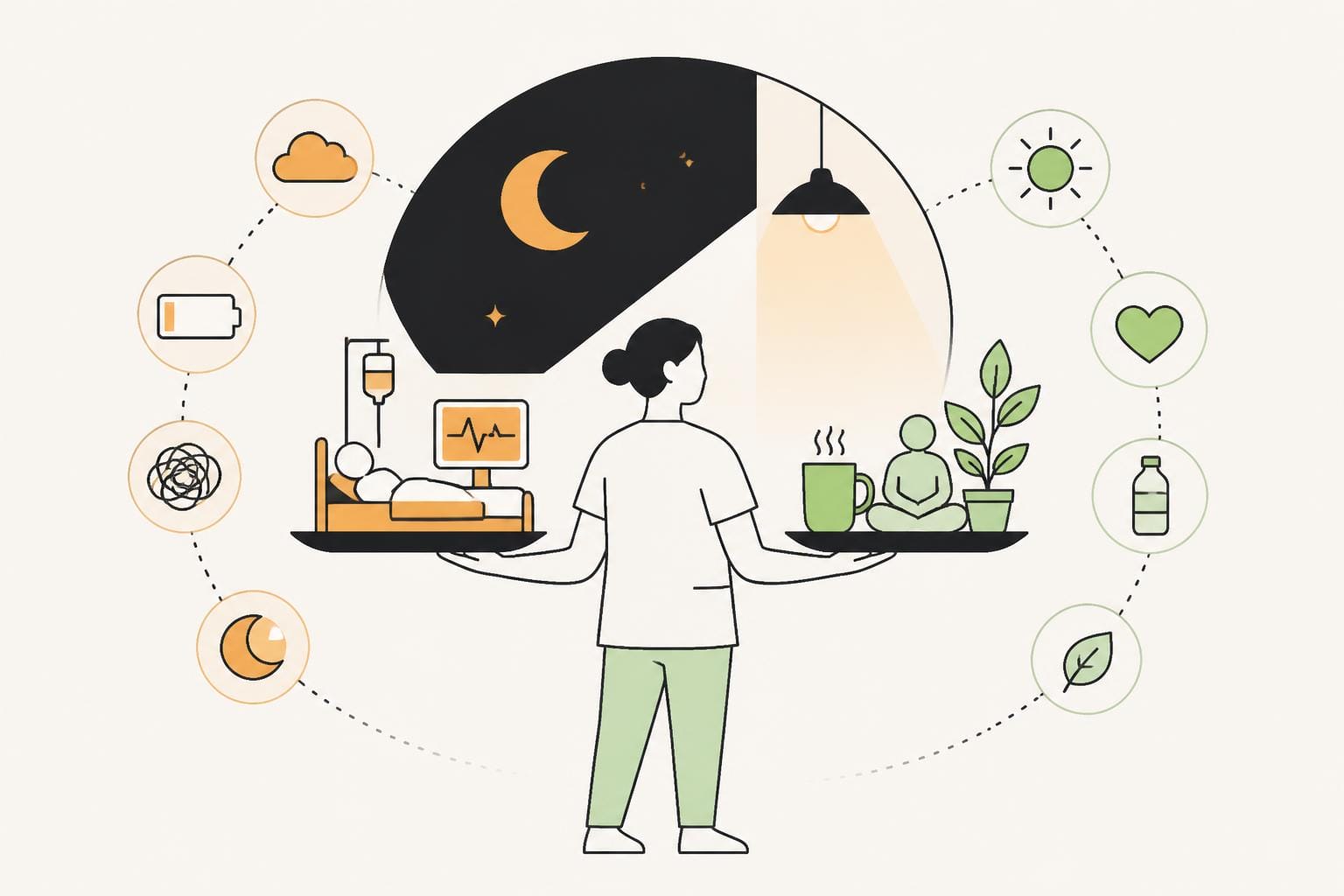 Illustration zum Beitrag: Die besonderen Belastungen und Gefahren in der Nachtschicht
