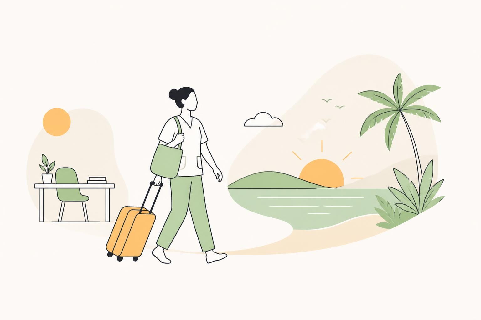 Illustration zum Beitrag: Entspannt von der Arbeit in den Urlaub