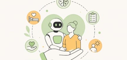 Illustration zum Beitrag: Revolutionäre Unterstützung: Wie Künstliche Intelligenz die Pflegebranche transformieren kann